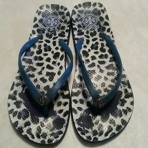 Tory Burch Womens, Flip-flops, Sz 10 Blue & Black